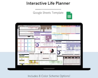 Life Planner | Interactive Planner | Digital Planner | Digital Download Planner | Google Sheets Template