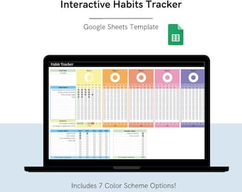 Habit Tracker | Habits Tracker | Interactive Habit Tracker | Digital Planner | Digital Download Planner | Google Sheets Template