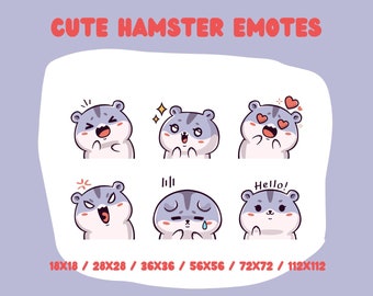 Cute Hamster Twitch and Discord Emotes l Twitch Emotes l Discord Emotes l Emotes l Digital Download