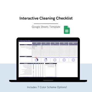 Interactive Cleaning Checklist |  Cleaning Tracker | Cleaning Checklist | Cleaning List  | Digital Download Planner | Google Sheets Template