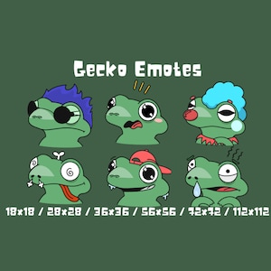 Gecko Twitch- och Discord-emotes l Twitch-emotes l Discord-emotes l Emotes l Digital nedladdning
