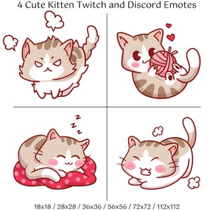 4 Cute Kittens Twitch and Discord Emotes l Twitch Emotes l Discord Emotes l Emotes l Digital Download