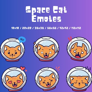 Space Cat Twitch and Discord Emotes l Twitch Emotes l Discord Emotes l Emotes l Digital Download