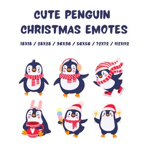 Christmas Penguins Twitch and Discord Emotes l Twitch Emotes l Discord Emotes l Emotes l Digital Download