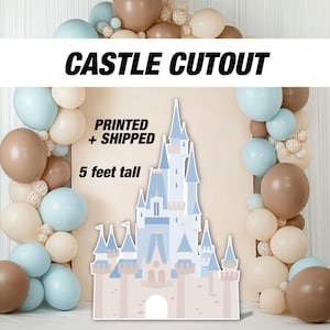 Pastel Castle Cutout Princess Castle, pink blue castle, lawn signs, yard sign, backdrop centerpieces, high res
