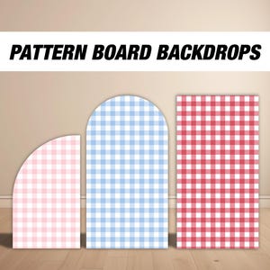 Pattern Panel Backdrop Gingham Pastel Plaid Flannel Backdrops with stands, NOT fabric. 4mm coroplast backdrop
