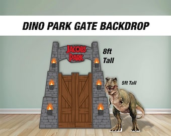 Dinosaur Park Backdrop, Dinosaur Birthday cutouts , Dino Park Themed, T-Rex, Big dinosaur lawn signs yard sign, backdrop centerpieces