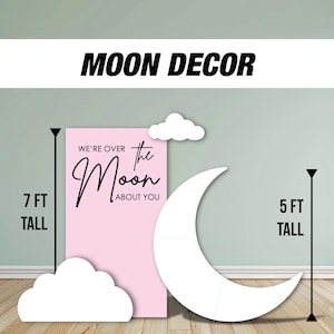 Décorations de découpe de lune, toile de fond lune, décorations d'accessoires de fête en coroplaste lune d'anniversaire sur le thème de l'espace décorations décorations de toile de fond signes