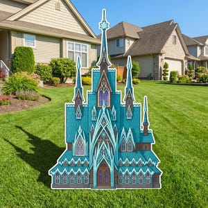 Frozen Princess Castle Cutout, Lawn Sign, Party Backdrop image 2