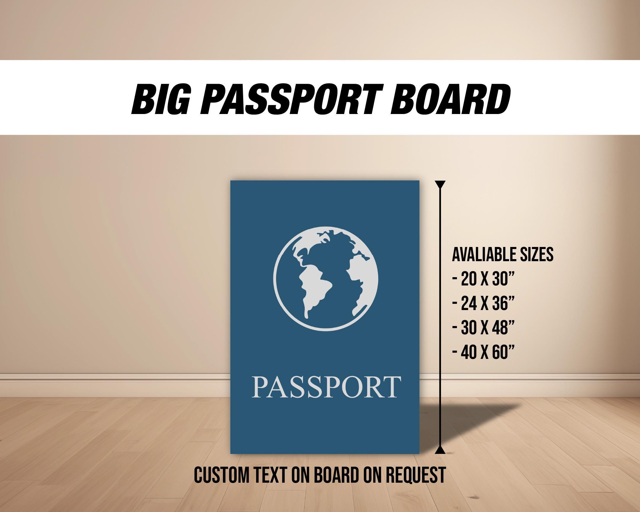 Grande toile de fond en forme d'arche pour passeport Fête de voyage, l'aventure vous attend, débarquement bientôt Toile de fond en forme d'arche, avec supports, PAS en tissu. panneau rigide en coroplaste