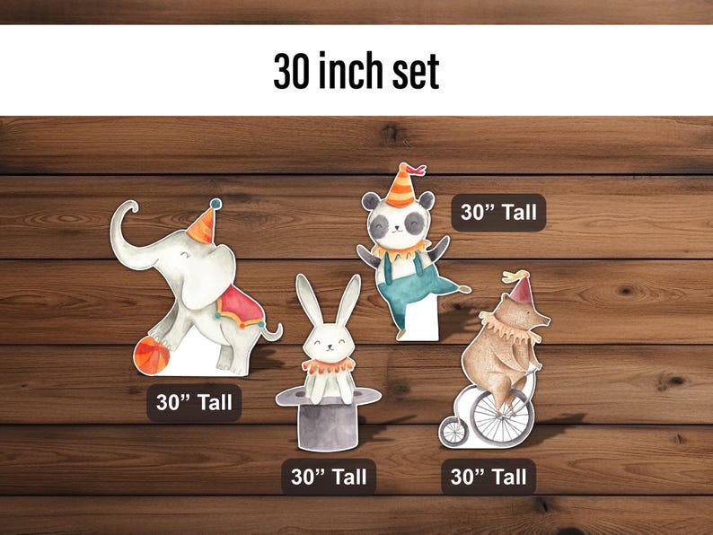 Circus Animal Cutouts Circus Theme Watercolor Birthday Cutouts ...