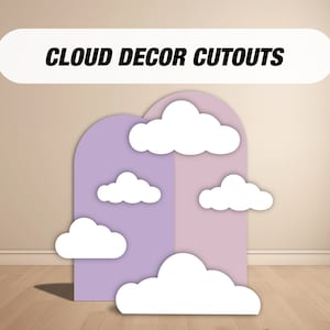 Décorations découpées dans les nuages, décorations d'anniversaire, avion, montgolfière, coroplaste, décorations, décorations pour toile de fond, panneaux découpés