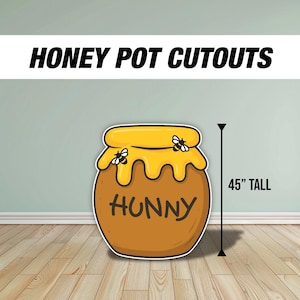 Big Hunny Pot Cutout, Honey Pot Prop, Classic bear babyshower event decor, honey themed lawn signs, yard sign, backdrop centerpieces