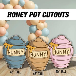 Big Hunny Pot Cutout Honey Pot Prop Winnie the Pooh Baby Shower Decor Lawn Signs Yard Sign Backdrop Centerpieces High Res