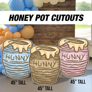 Big Hunny Pot Cutout, Honey Pot Prop, Classic bear winnie the pooh babyshower decor, lawn signs, yard sign, backdrop centerpieces, high res