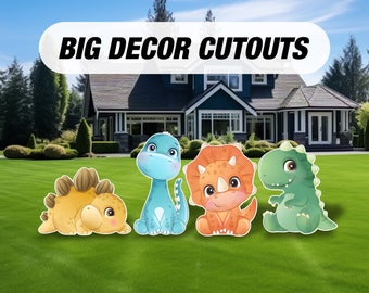 Iggy Dinosaur party decoration, Baby dinosaur party decoration, cutouts, lawn signs, yard signs, backdrop centerpieces, party props