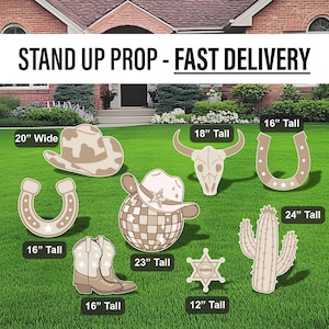 Cowboy Cutouts Cowboy decor props party disco cowboy hat centerpieces standee, farm themed birthday yeehaw howdy