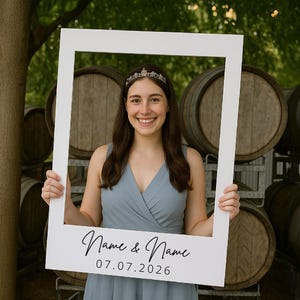 Custom Polaroid Selfie Frame Printed Prop – Bridal Shower, Baby Shower, Wedding Photo Booth Sign – Ready to Use, Party Picture