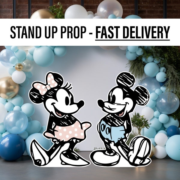 Sketch Mickey Mouse Cutout babyshower, Mickey & Minnie Sketch Stand Up Prop standee, lawn signs, yard sign, backdrop centerpieces, high res