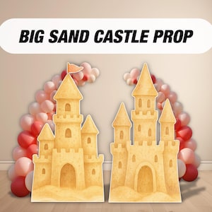 Big Sand Castle Cutout, Beach themed props, large summer theme cutouts. lawn signs, yard sign, backdrop centerpieces, Beach party. high res