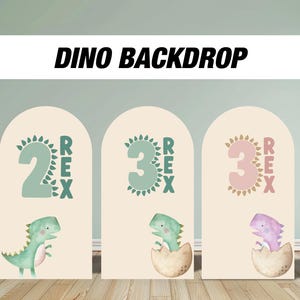 Toile de fond dinosaure deux rex 2e anniversaire 3e anniversaire anniversaire dinosaure trois rex arch