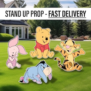 Baby winnie the pooh set babyshower, Classic bear, winnie the pooh decor, cutouts, lawn signs, yard sign, backdrop centerpieces, high res