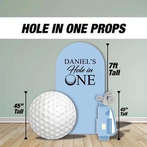 Grand trou de balle de golf en une seule toile de fond sur le thème du golf avec supports, accessoires de fête de golf, toile de fond maîtrisée, PAS en tissu. Coroplaste de 4 mm