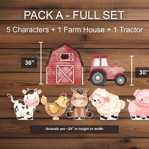 Farm Animal Cutouts Cute Watercolor Farm Cutouts Centerpieces Farm ...