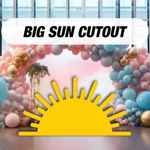 Sun Cutout, large sun decor, here comes the son sun sign, babyshower decor, cutouts, lawn signs, yard sign, backdrop centerpieces, high res