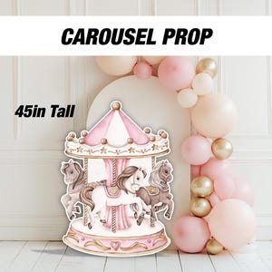 Horse Merry-go-round Carousel Cutout Prop Decorations, Birthday, Babyshower, Event decor, yard sign lawn sign. Birthday Party Prop Standee