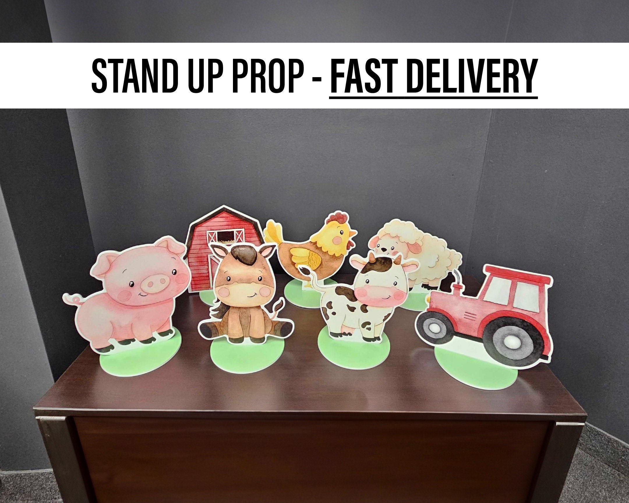 Cute Farm Animal Centerpiece Table Cutouts, Table Toppers, Watercolor ...