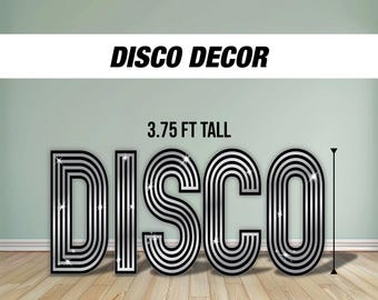 Disco letter cutout decor disco themed, 90s 80s party, groovy lawn signs, yard sign, backdrop centerpieces, high resolution coroplast