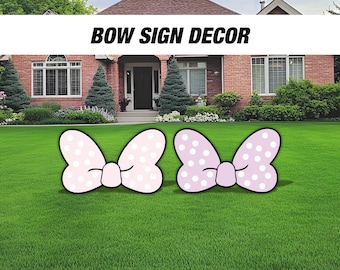Mouse Bow Cutout babyshower Bow Stand Up Prop standee, lawn signs, yard sign, backdrop centerpieces, high res