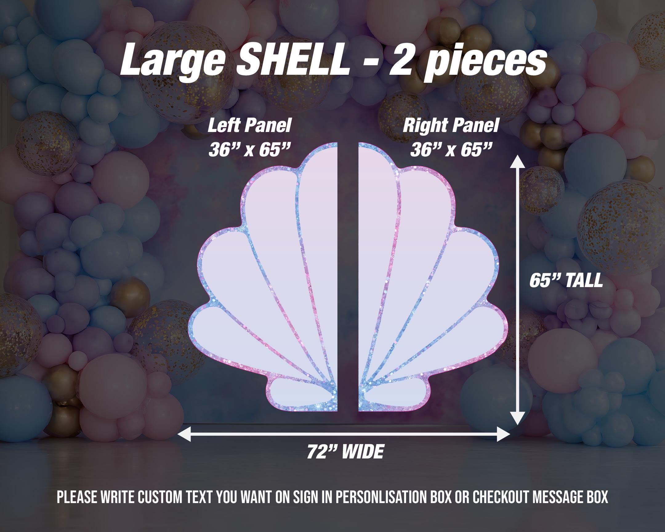 Shell Mermaid Theme Glitter Backdrop Clam Shell Mermaid Cutout Sea Shell Birthday Under the ...
