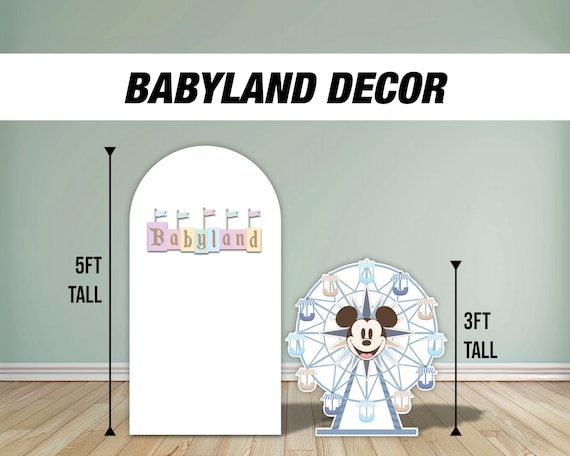babyland backdrop babyshower ferris wheel sign decor Sketch Stand Up Prop standee, lawn signs, yard sign, backdrop, high res