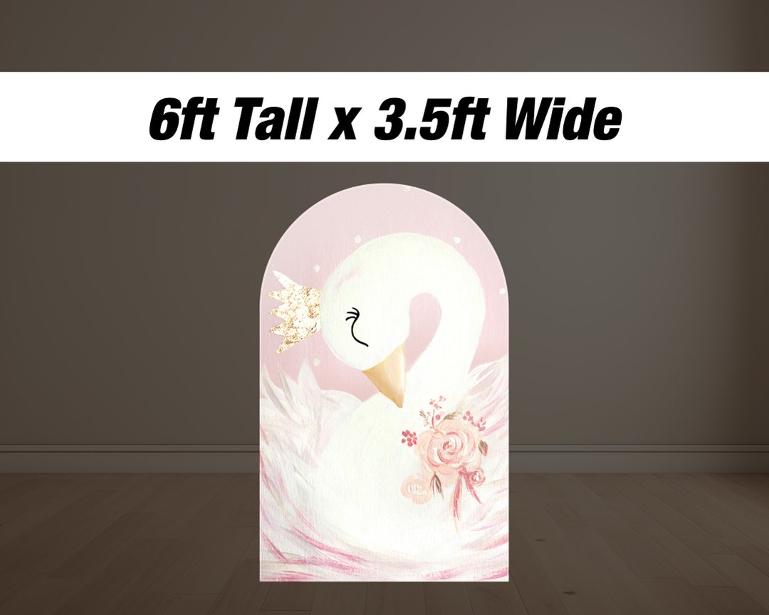 Menu Backdrop Swan Swan Princess Backdrop Pastel Pink Backdrops With Stands, NOT Fabric ...