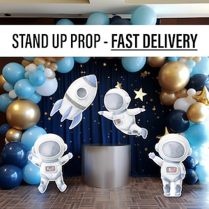 Cute Baby Astronaut Cutouts watercolor Outerspace Cutouts centerpieces astro standee, Space themed Party Decor, table toppers babyshower