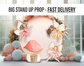 Fairy first props Watercolor decoration cutout Fairy Birthday Whimsical Party Decor, fairy themed, Lawn signs, Yard art, Backdrop