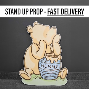Classic bear winnie the pooh babyshower decor, baby bear teddy bear cutouts, lawn signs, yard sign, backdrop centerpieces, high res