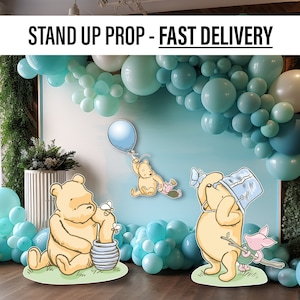 Classic Bear babyshower, decor, cutouts, lawn signs, yard sign, backdrop centerpieces, high res image 2
