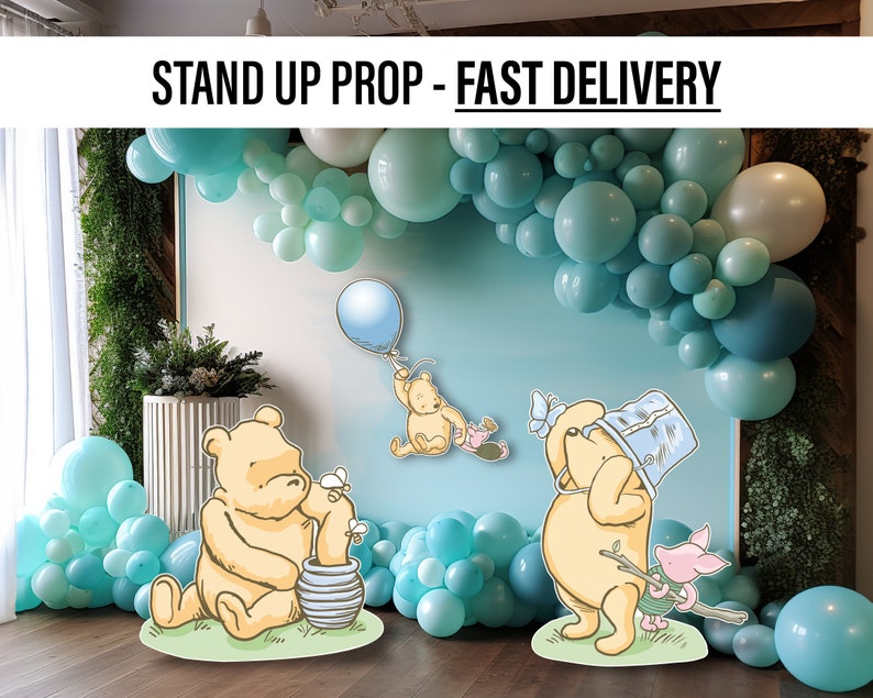 Classic Bear babyshower, decor, cutouts, lawn signs, yard sign, backdrop centerpieces, high res image 2