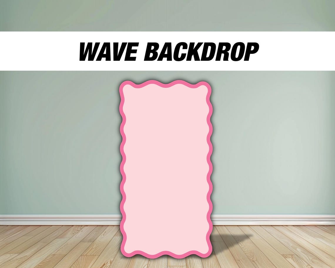 Pin5 Wave Backdrops Wave Backdrop Groovy Backdrop, With Stands, Birthday Party Decor, First ...