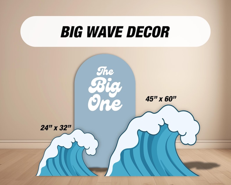 The BIG ONE Big Wave Props Beach Party Surf Party Themed Panel Backdrop ...