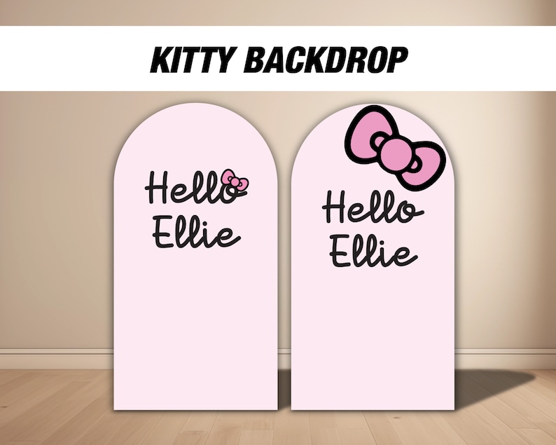 Kitty Arch Backdrop With Stands, Kitty Birthday Party, Kitty Themed ...