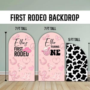 First Rodeo Backdrop with stands. Pink Rodeo, Cowgirl birthday party, rodeo themed event decoration Party Decor Rigid not fabric