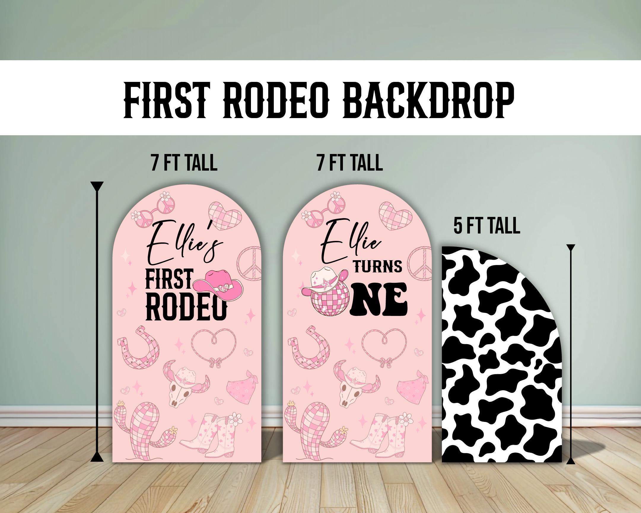 First Rodeo Backdrop With Stands. Pink Rodeo, Cowgirl Birthday Party ...