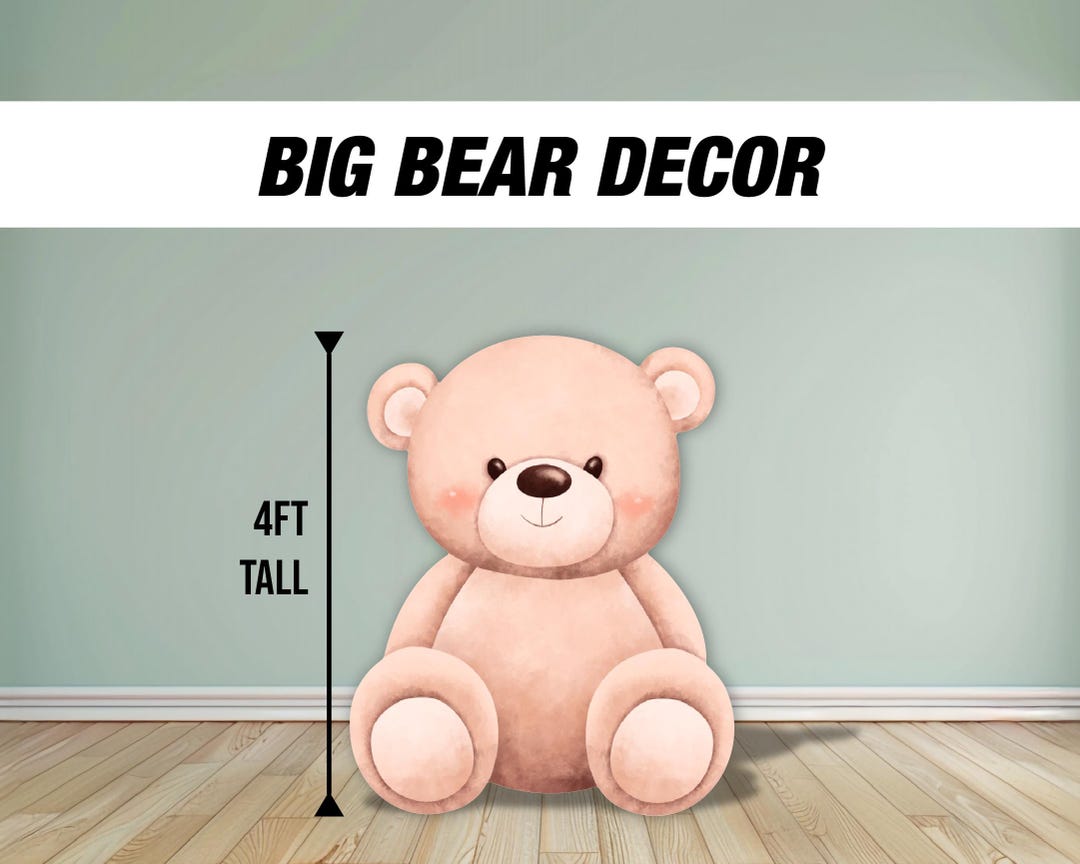 BIG TEDDY BEAR Cutout, We Can Bearly Wait Backdrop Cutouts
