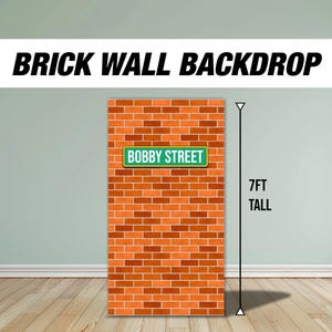 Brick wall backdrop, street backdrop, birthday party rigid coroplast board with stands