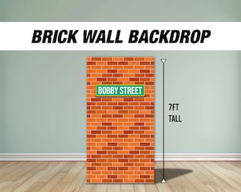 Brick wall backdrop, street backdrop, birthday party rigid coroplast board with stands