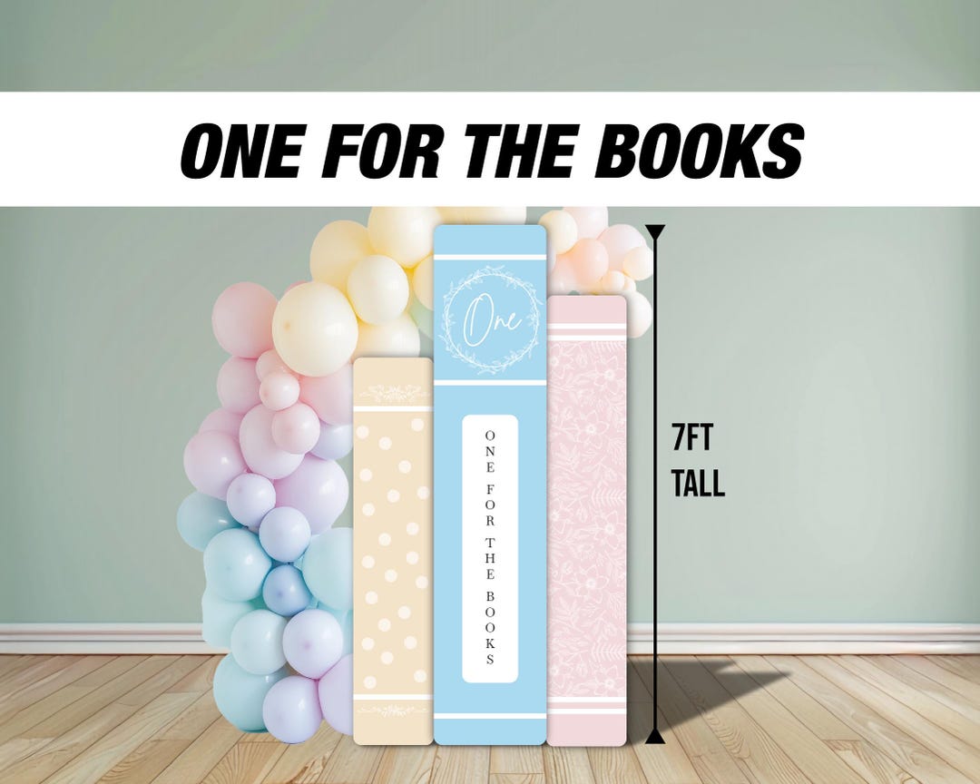 One for the Books Backdrop Book Themed Panel Backdrop With Stands, Book ...
